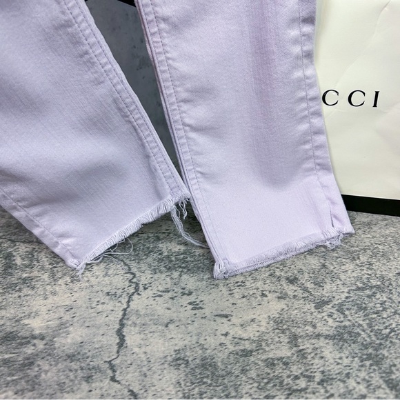 RAG & BONE | Purple High Rise Raw Frayed Hem Skinny Leg Ankle Jeans in ‘Lilac’ - Picture 7 of 12
